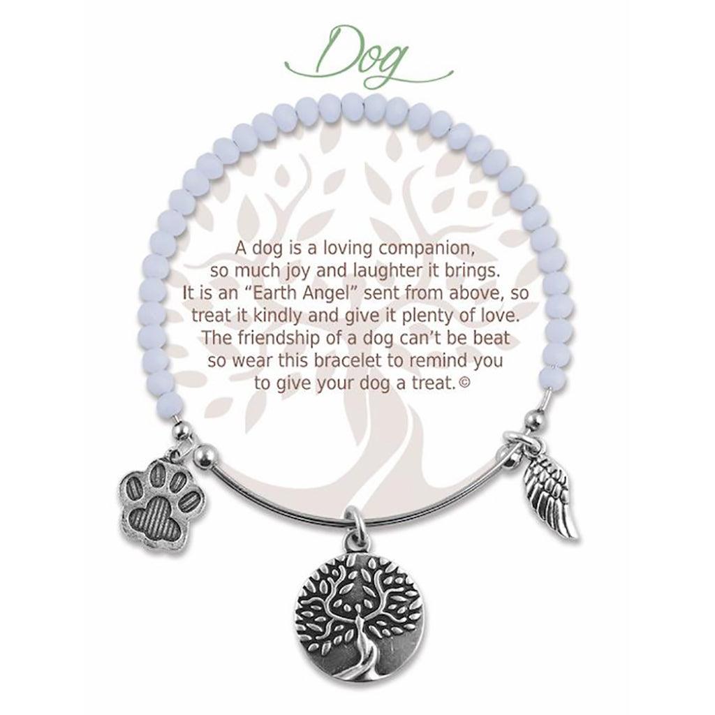 Earth Angel  Dog Radiant White Stone Bracelet