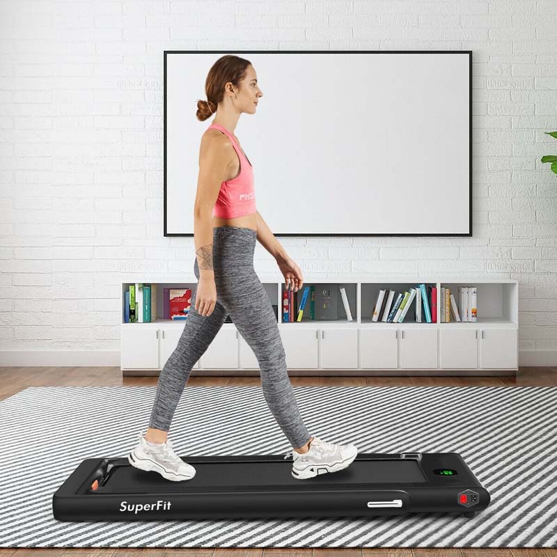 2 in 1 Folding Electric Treadmill for Home Gym, 2.25HP Under Desk Treadmill, Portable Walking Running Machine with Bluetooth Speaker