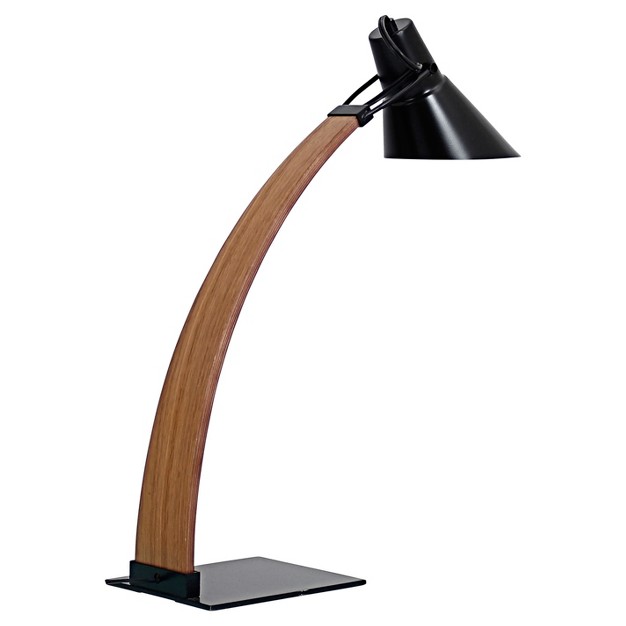 Noah Table Lamp Walnut black Lumisource