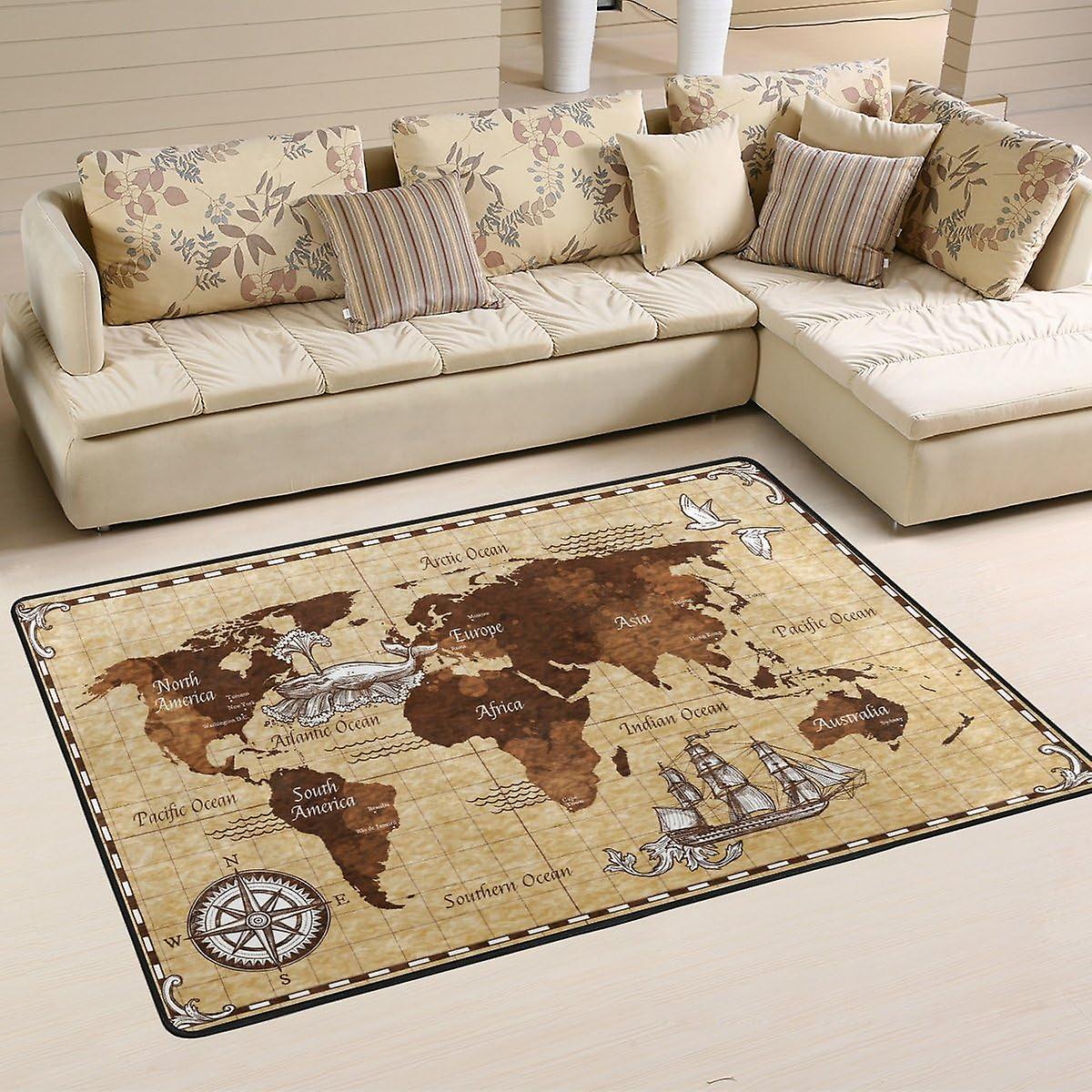 Colourlife Ancient World Map Lightweight Carpet Mats Area Soft Rugs Floor Mat Doormat Decoration For Rooms Entrance 36 X 24 Inches