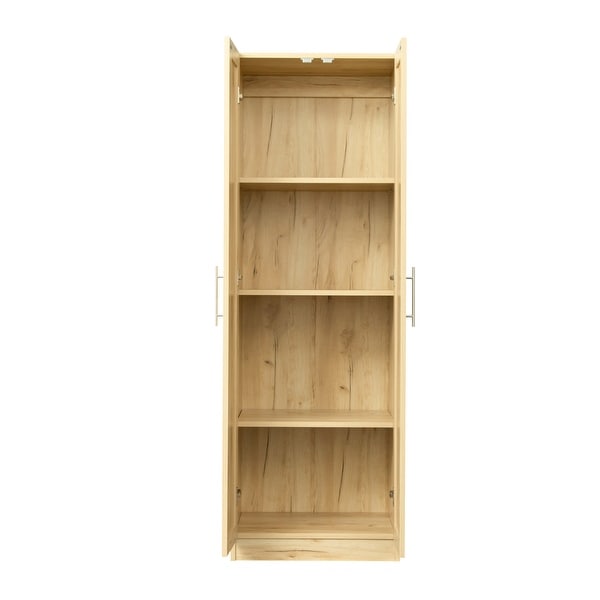 High wardrobe and kitchen cabinet with 2 doors and 3 partitions to separate 4 storage spaces - - 37010601