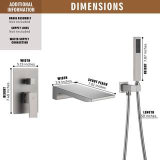 CASAINC Single-Handle 1-Spray Tub and Shower Faucet in Brushed Nickel Valve Included M6502-A-BN