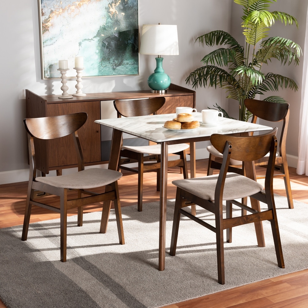 Paras Mid Century Modern Transitional 5 PC Dining Set