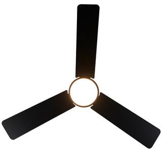 Hampton Bay Castlegate 44 in. Indoor Integrated LED Matte Black Ceiling Fan with 3 Reversible Blades Light Kit and Remote Control 52192