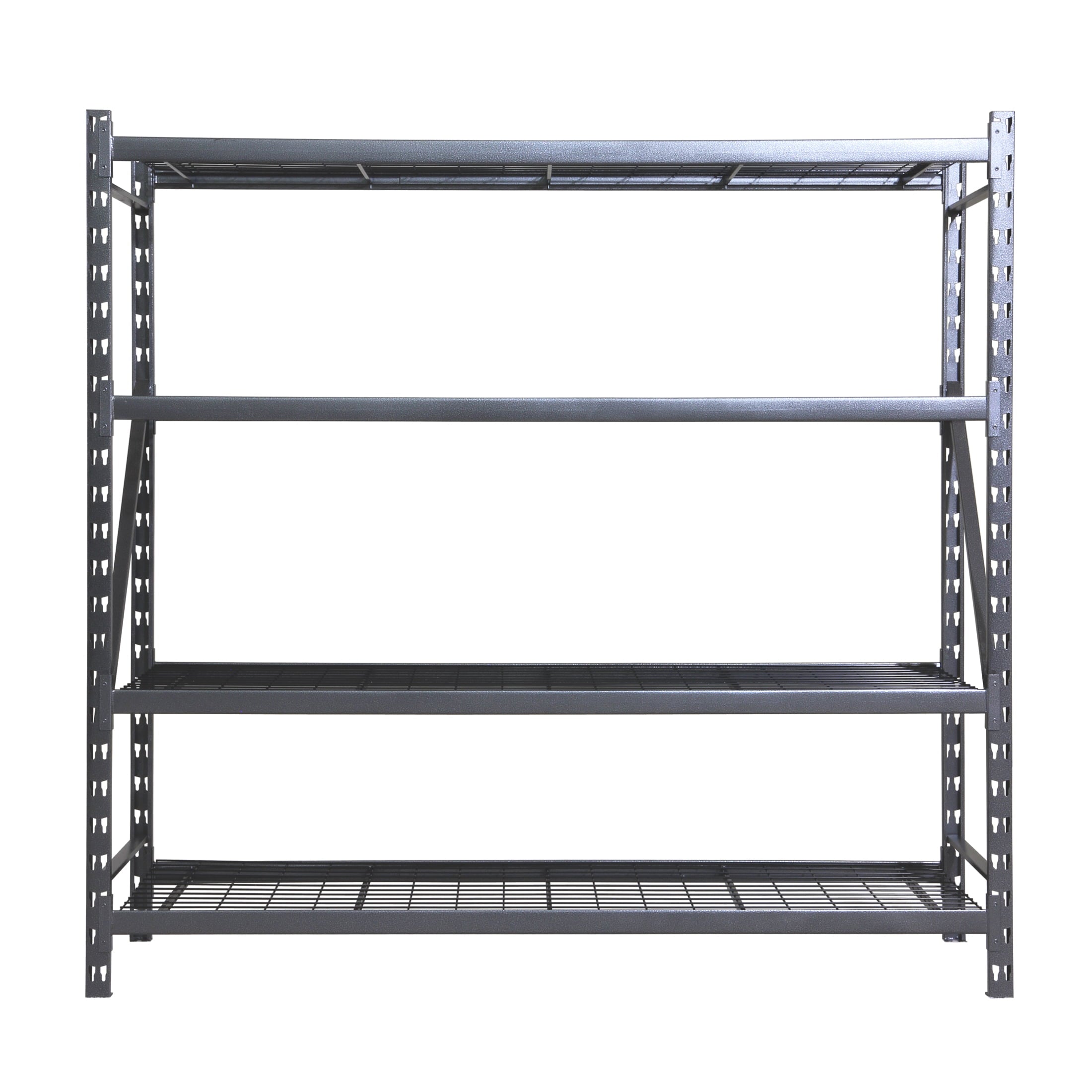 Stronghold Garage Gear Heavy Duty 4-Shelf Metal Rack with Wire Decking in Textured Gray, 1000lbs per shelf