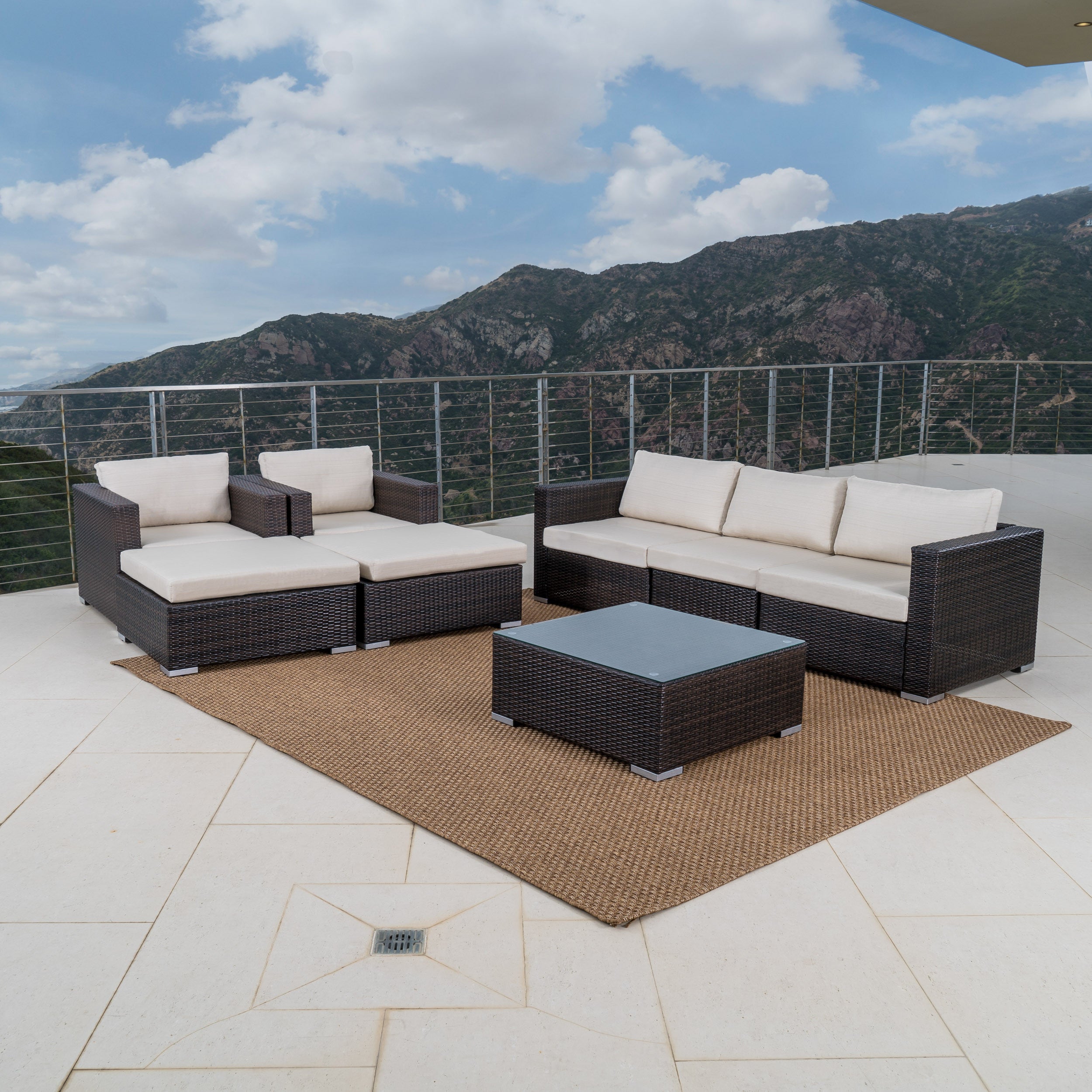 Francisco Outdoor Wicker Sectional w/ Cushions