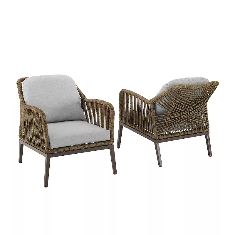 Crosley Haven Outdoor Wicker Arm Chair 2-Piece Set