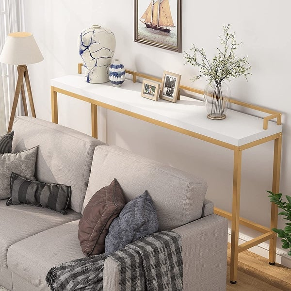 Console Table Behind Sofa Couch， 70.9 inch Long Narrow Entry Table