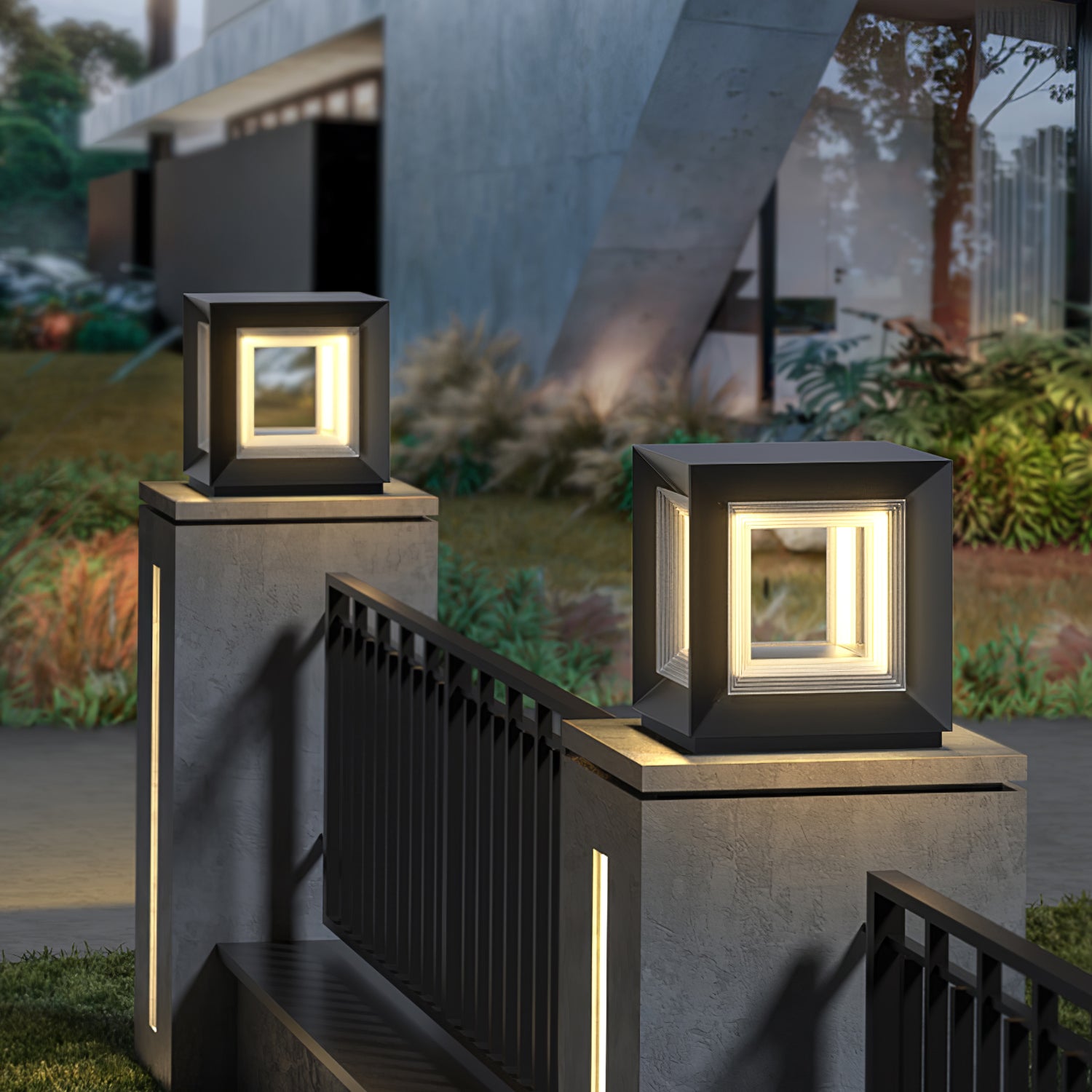 Light Cube Outdoor Post Light