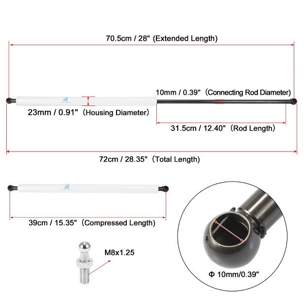 Unique Bargains Universal Car Boat Rv Lift Supports Struts Shocks Gas Spring 28inch 200lbs 890n 2 Pcs