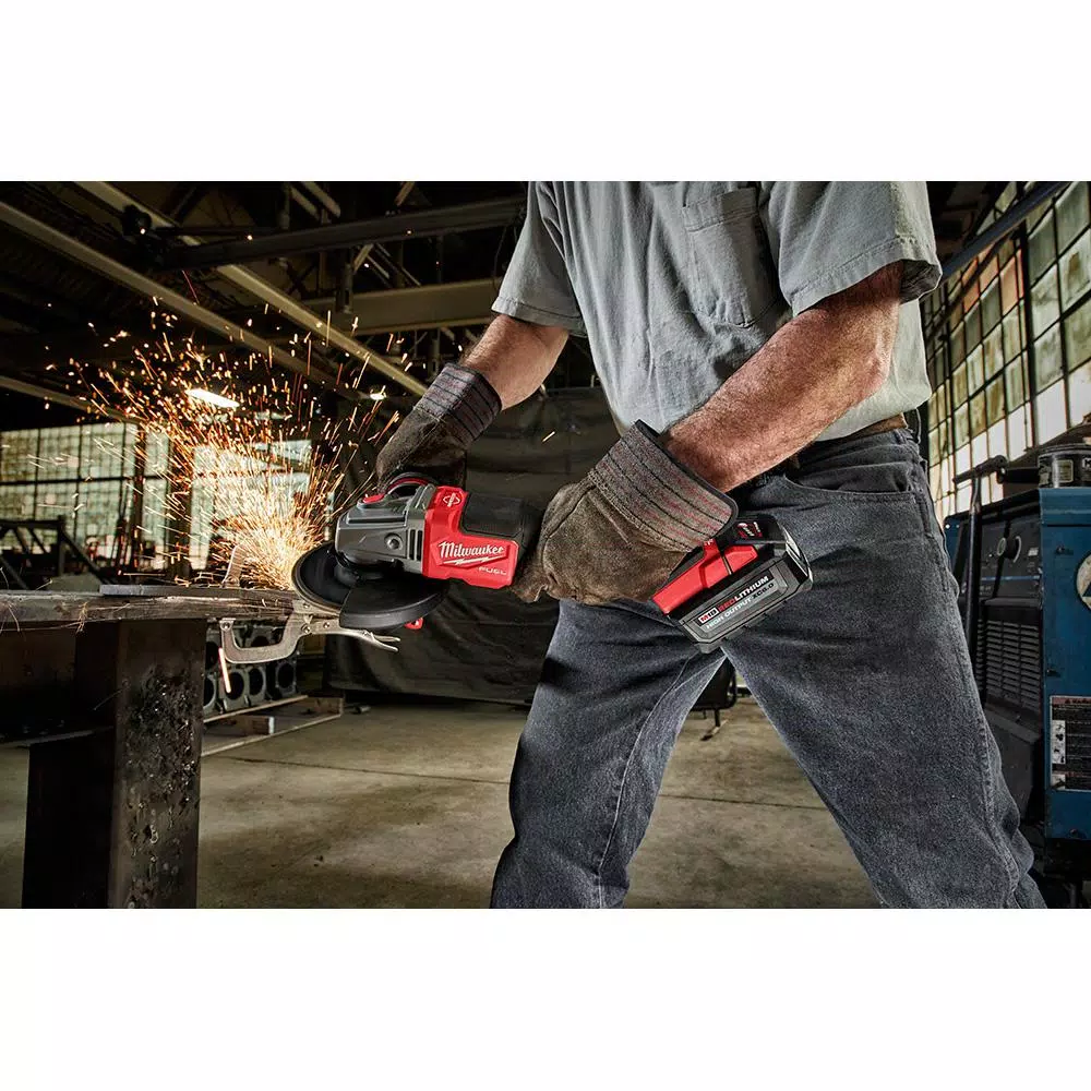 Milwaukee M18 FUEL 18-Volt Lithium-Ion Brushless Cordless 4-1/2 in./6 in. Grinder with Paddle Switch Kit and Two 6.0 Ah Battery and#8211; XDC Depot