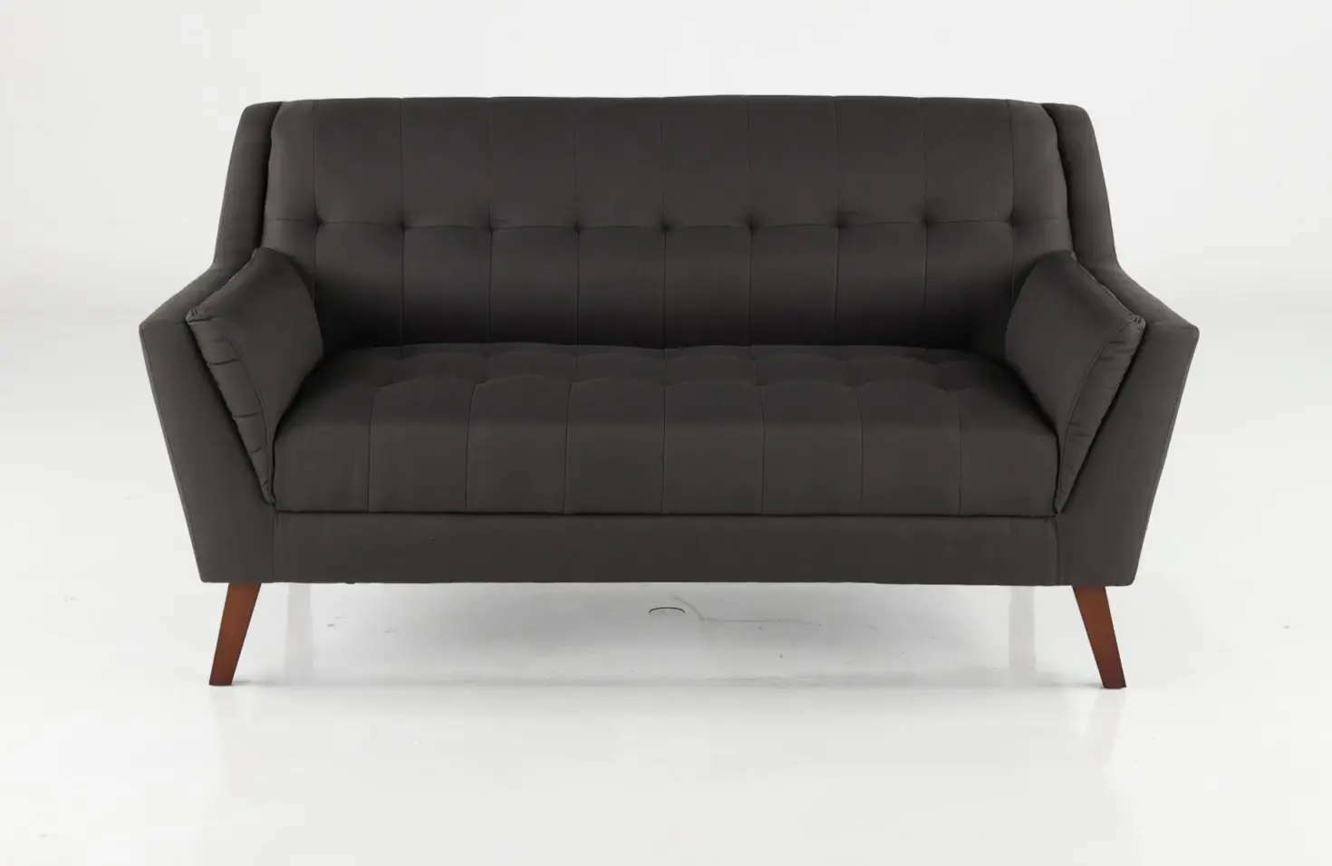 Celeste Mid-Century Modern Gray Loveseat