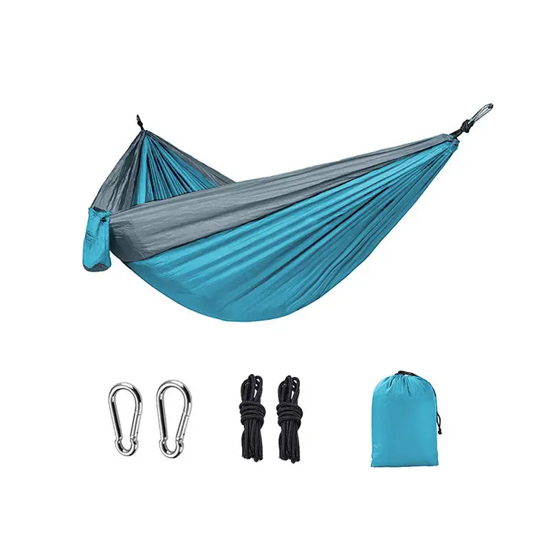 2023 custom cheap portable outdoor hammock lightweight nylon camping hammock double hammocks to sleep well