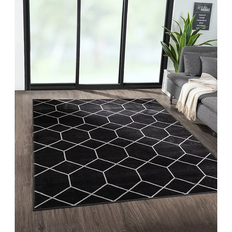 Madison Park Bianca Trellis Geometric Woven Area Rug