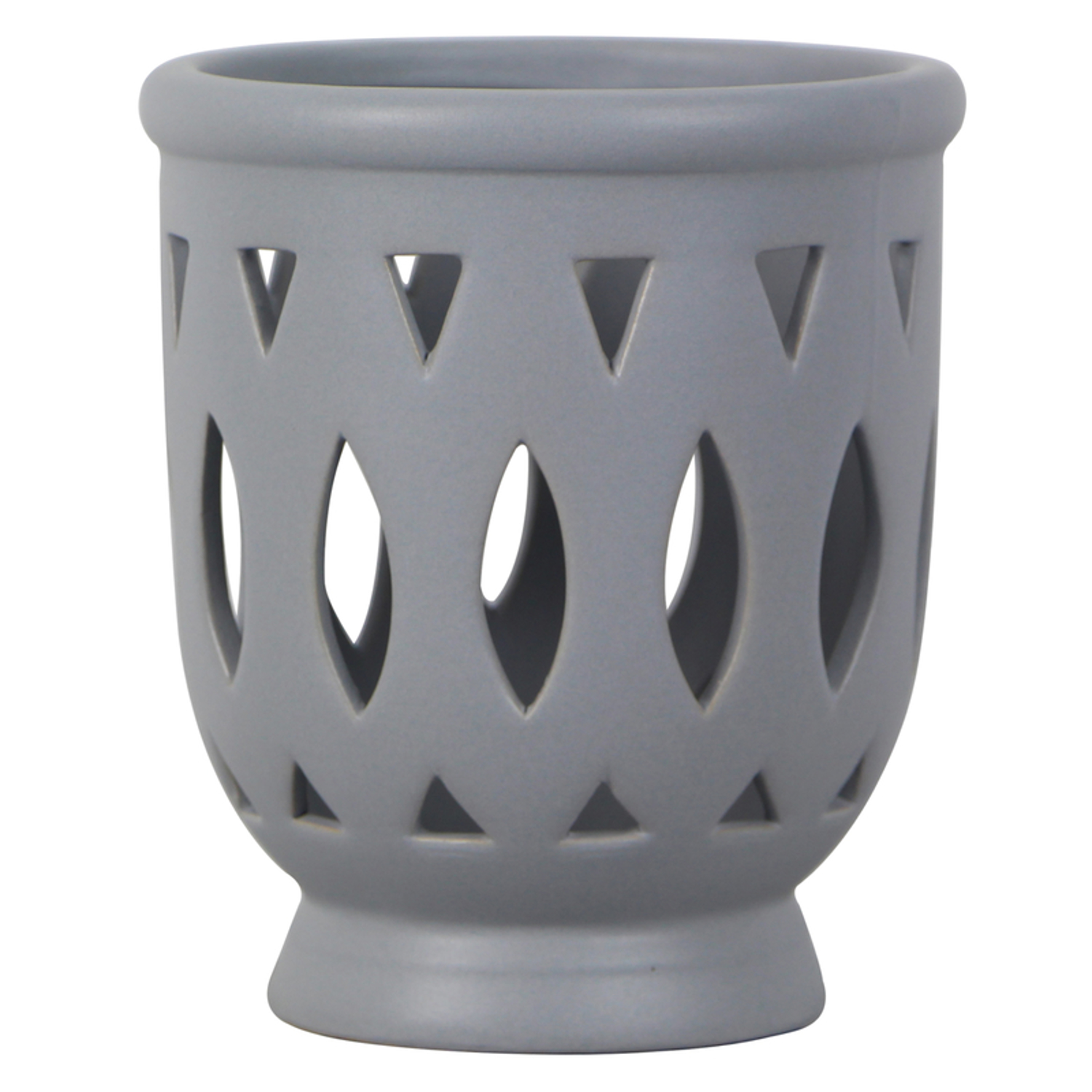 Trendspot Orchid 6.1 in. H X 5.5 in. W X 5.5 in. D X 6 in. D Ceramic Planter Gray