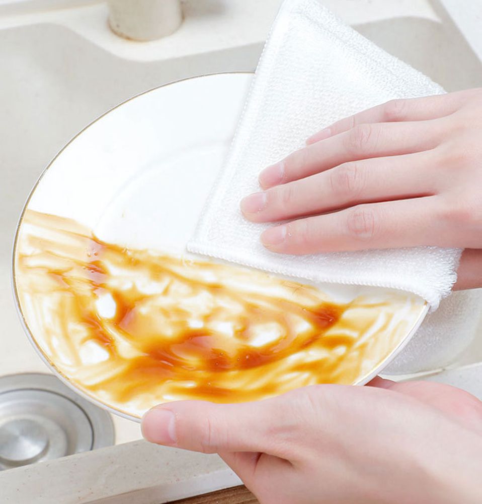 Non-stick dishcloths kitchen wipes absorbent dish towels bamboo fiber dishwashing rags