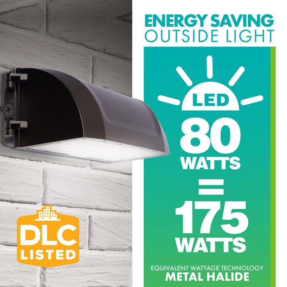 Simply Conserve 80-Watt 175-Watt Equivalent Integrated LED Bronze Wet Rated Adjustable Full Cut-Off Wall Pack Light 3000K4000K5000K L80-FCWP-3050-120277-D-ADJ