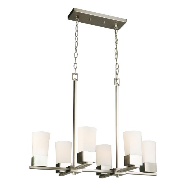 Ciara Springs 6 Light Chandelier Silver white Eglo