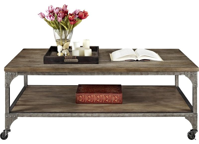 Altra Furniture Cecil Coffee Table in Rustic   Industrial   Coffee Tables   by Homesquare  Houzz