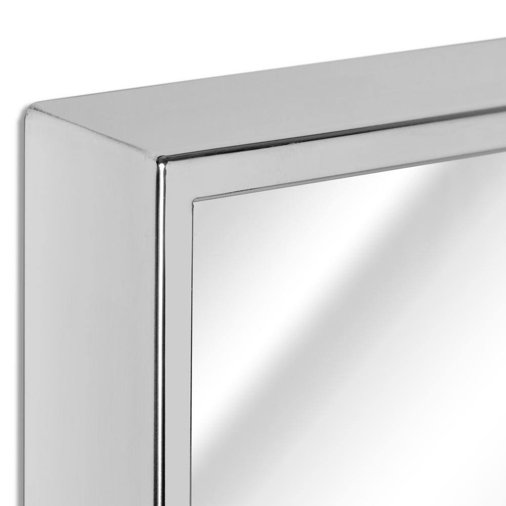 Deco Mirror 24 in. W x 30 in. H Framed Rectangular Bathroom Vanity Mirror in Bright chrome 8430