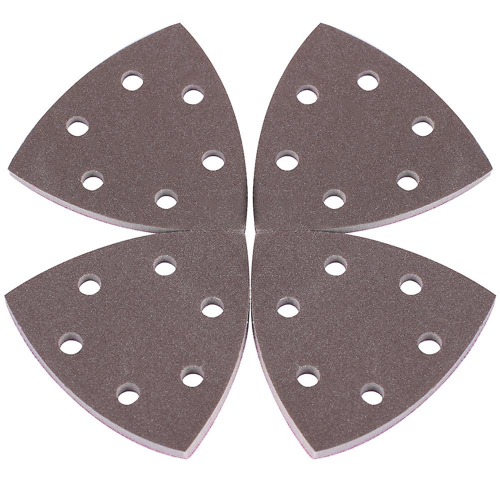 4pcs 6 Holes Triangle Sponge Sandpaper Sheets Disc Sanding Paper Polishing Tools (300-400#)