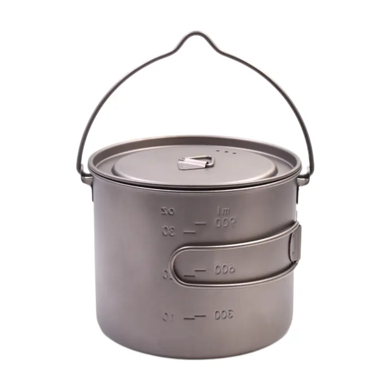 Polar Everest Portable Titanium pot coffee hiking Camping accessories Cookware Hanging Pan Cooking Cup Pot for hiking