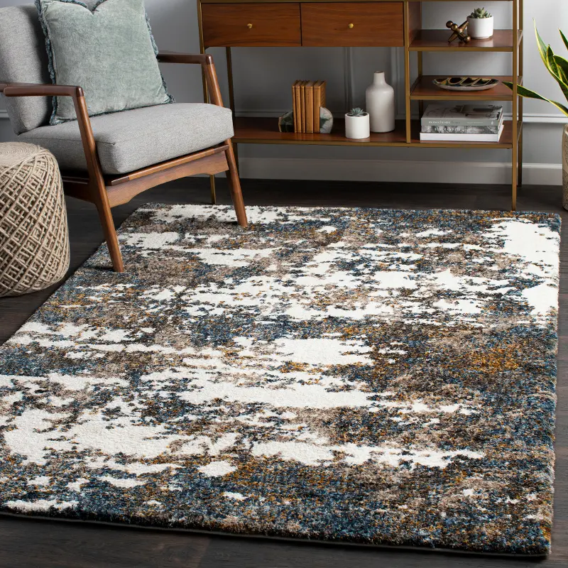 Celestial 5 x 7 Contemporary Dark Blue Shag Rug