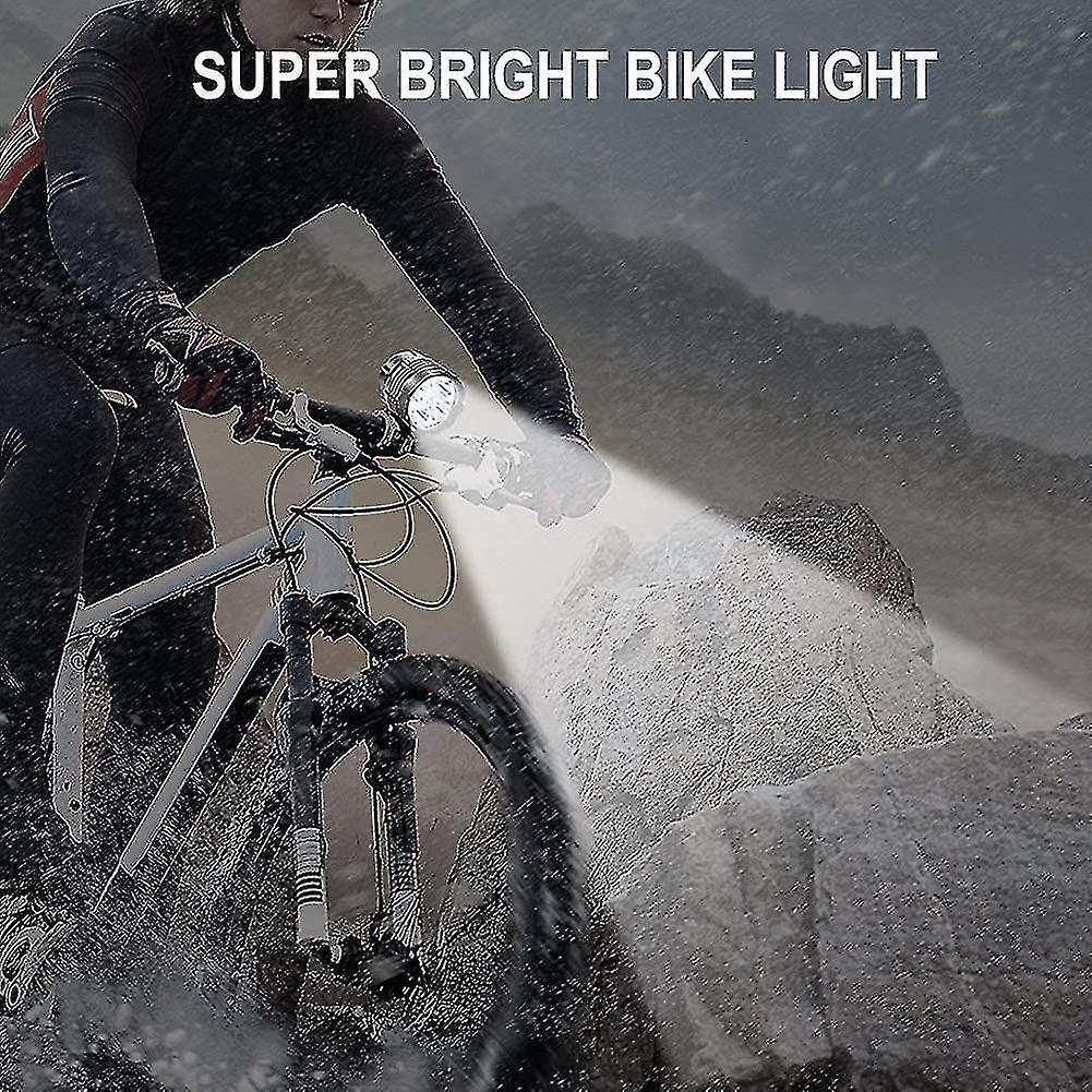 Bike Lights， 6000 Lumens 5 Led Bicycle Light，waterproof Mountain Bike Front Light With Rechargeable