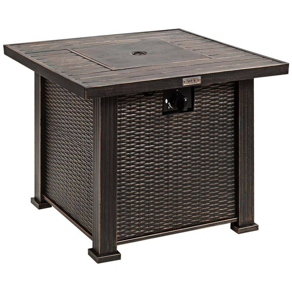 CASAINC 30 in. Bronze 50000 BTU Square Propane Gas Fire Pit Table HYFP-04