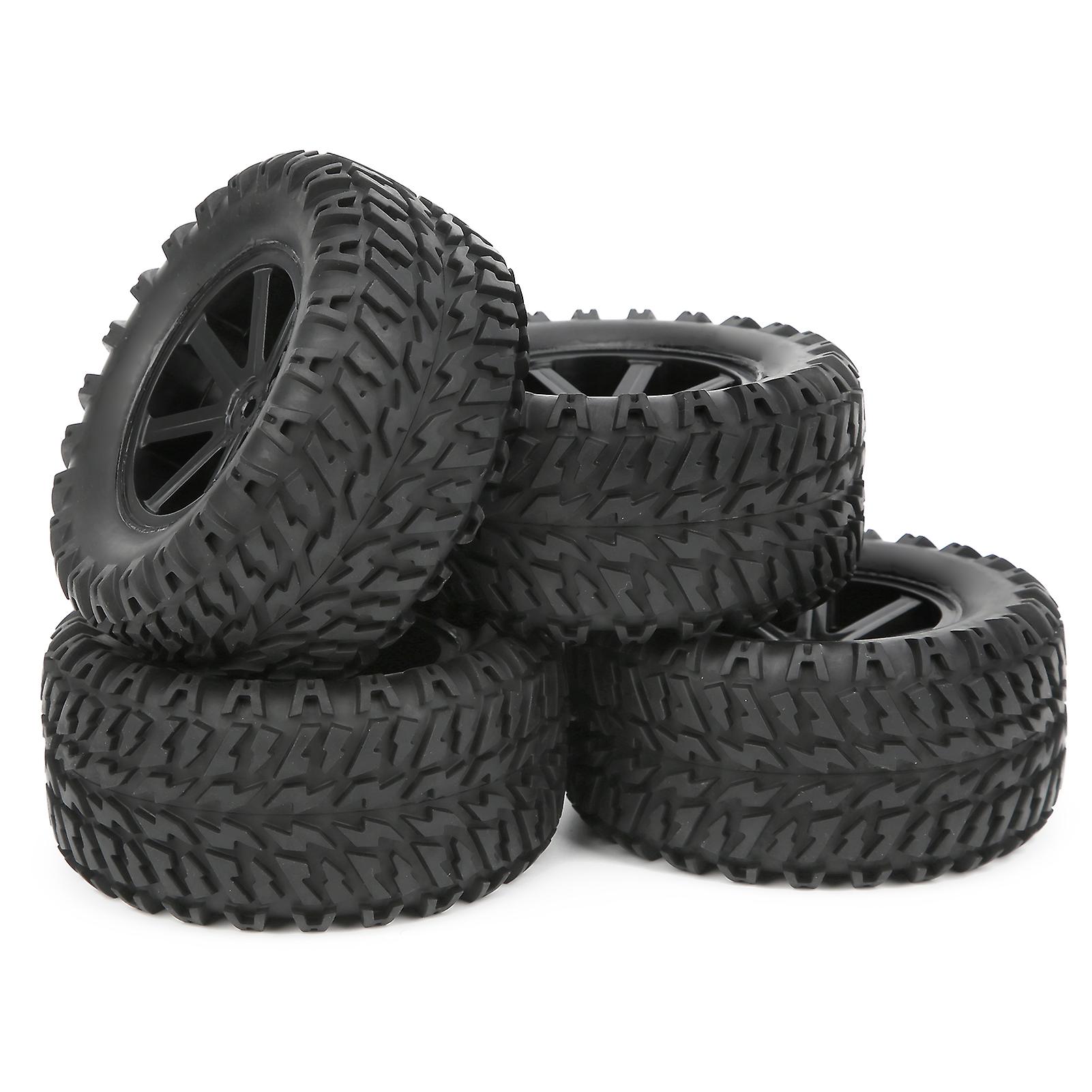 4pcs Rc Wheels Tires With 7pcs Spokes For 1/10 Remote Control For Zd Racing Desert Truck Car