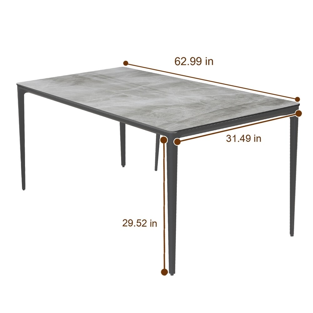 Dining Table Sintered Stone Marble Dining Table Porcelain Table top Sturdy legs Aluminium oy legs Table