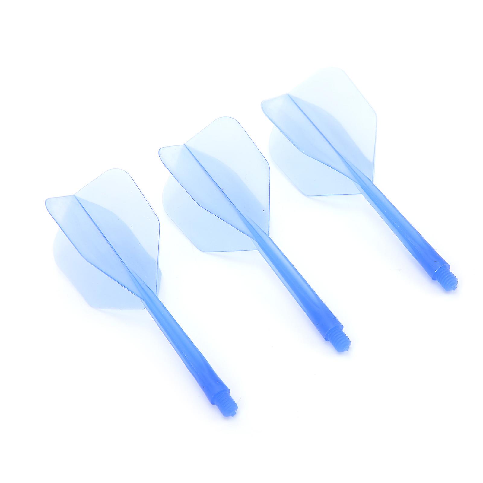 3 Pcs 2ba Integrated Transparent Dart Shaft And Flights Standard Shape Anti Breakblue