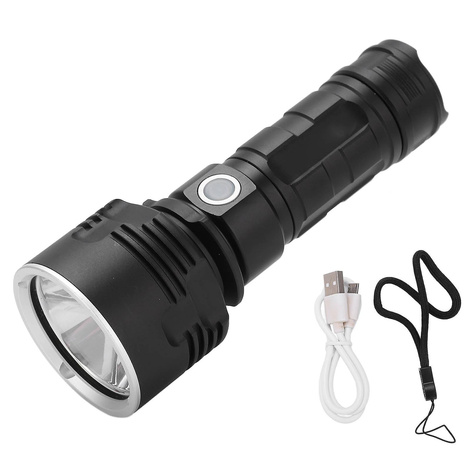 Powerful Flashlight Usb Chargeable 3 Modes Waterproof Aluminium Alloy For Camping Hiking Biking Adventure