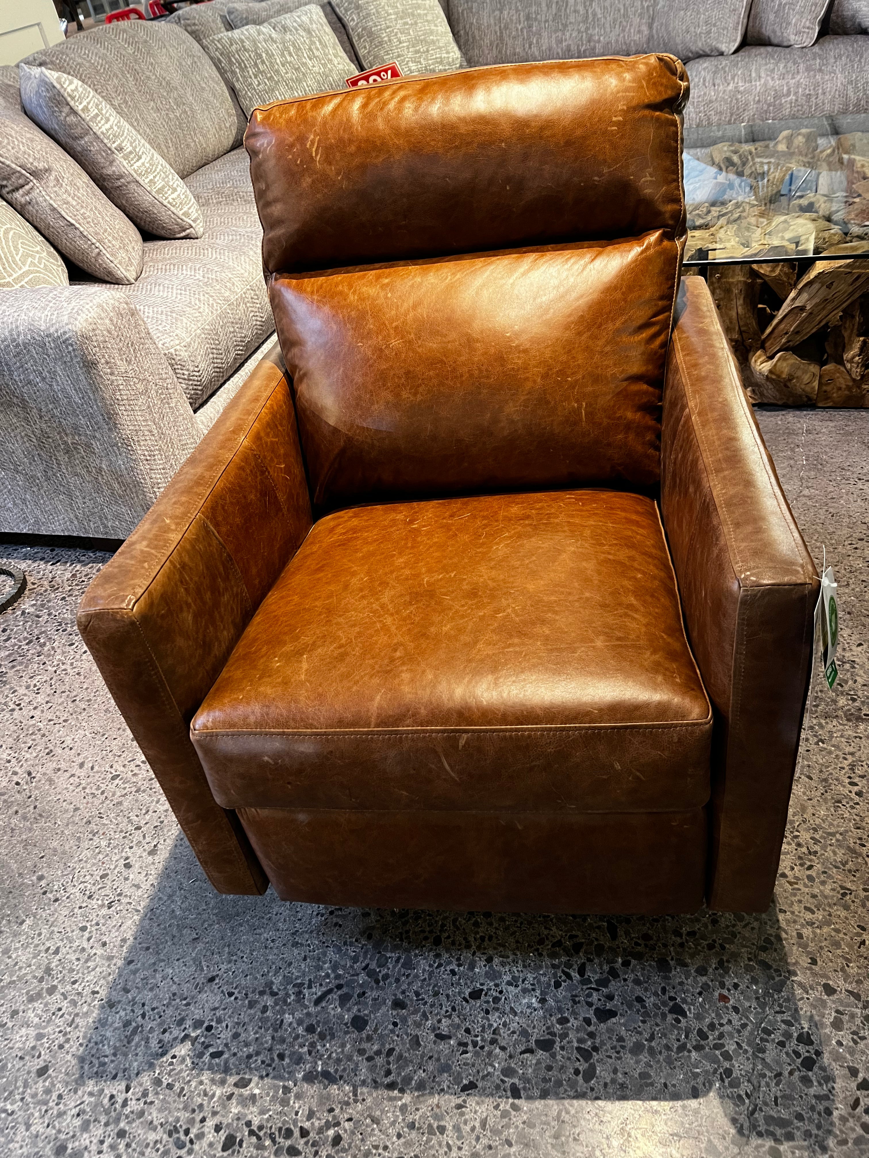 KURE LEATHER SWIVEL RECLINER