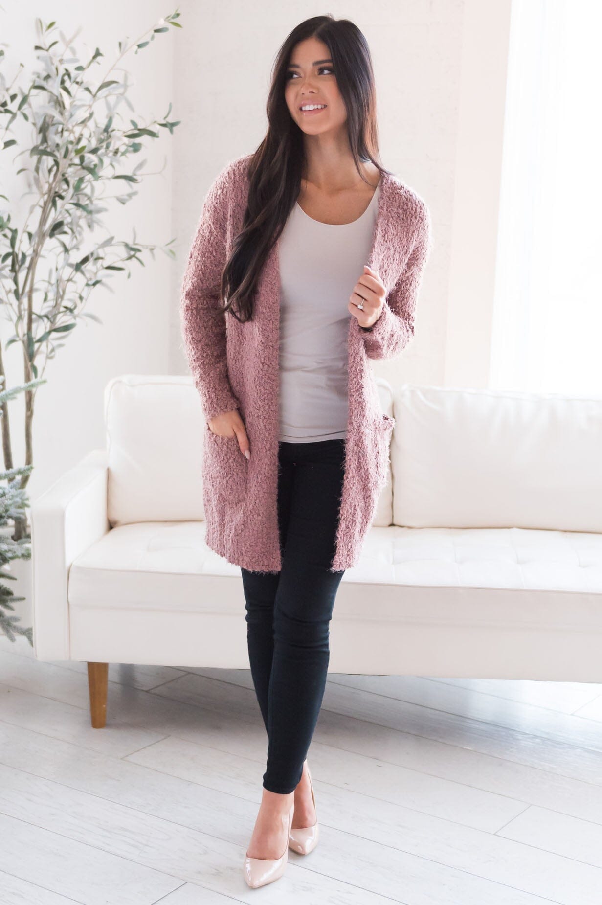 Soft & Cuddly Modest Sweater Cardigan