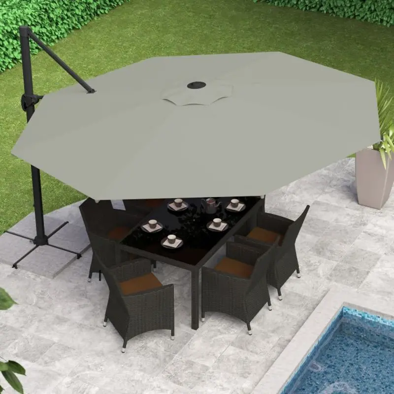 Sandy Gray Deluxe Offset Patio Umbrella