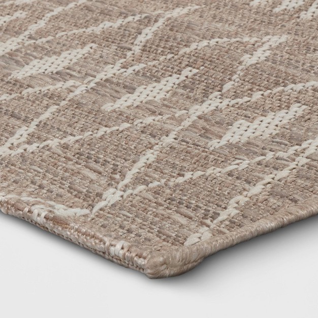 Neutral Moroccan Rectangular Woven Indoor Outdoor Rug