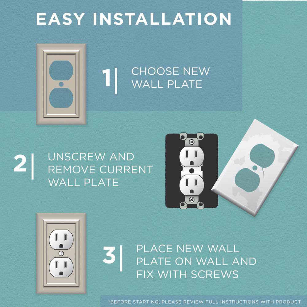 Liberty Craftsman Pure White 1-Gang Decorator Wall Plate (1-Pack) W44654-PW-UH