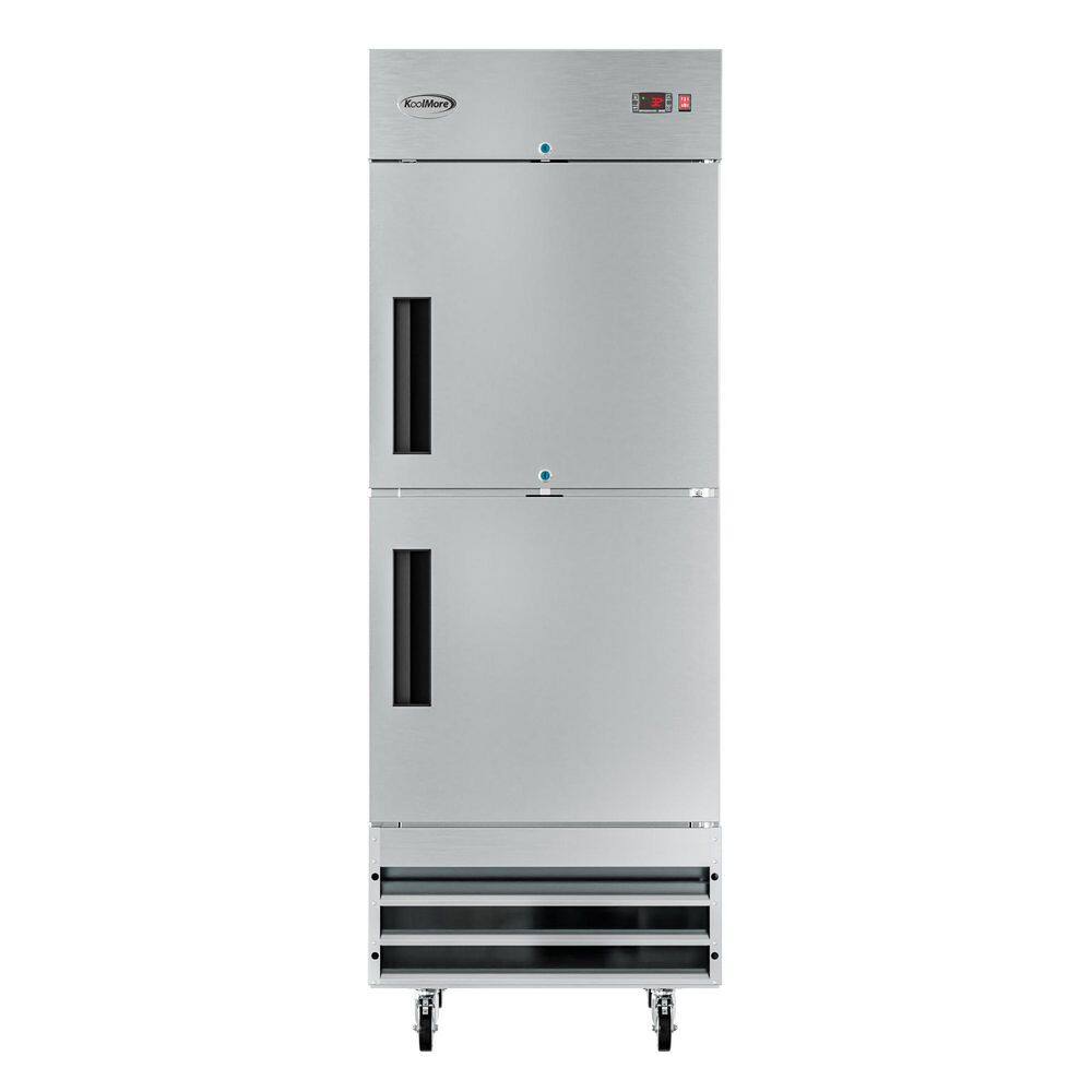 Koolmore 23 cu. ft. Commercial Stainless Steel Solid Half Door Reach-In Refrigerator RIR-1D-SSHD