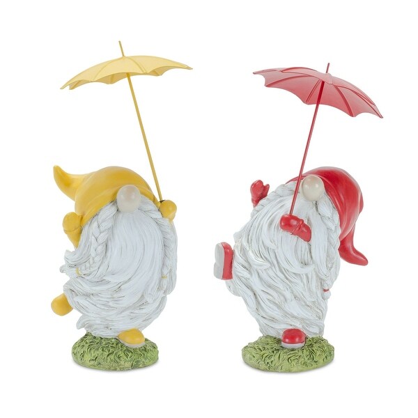 Set of 4 Dancing Gnome Umbrella Christmas Tabletop Figurines 8.25