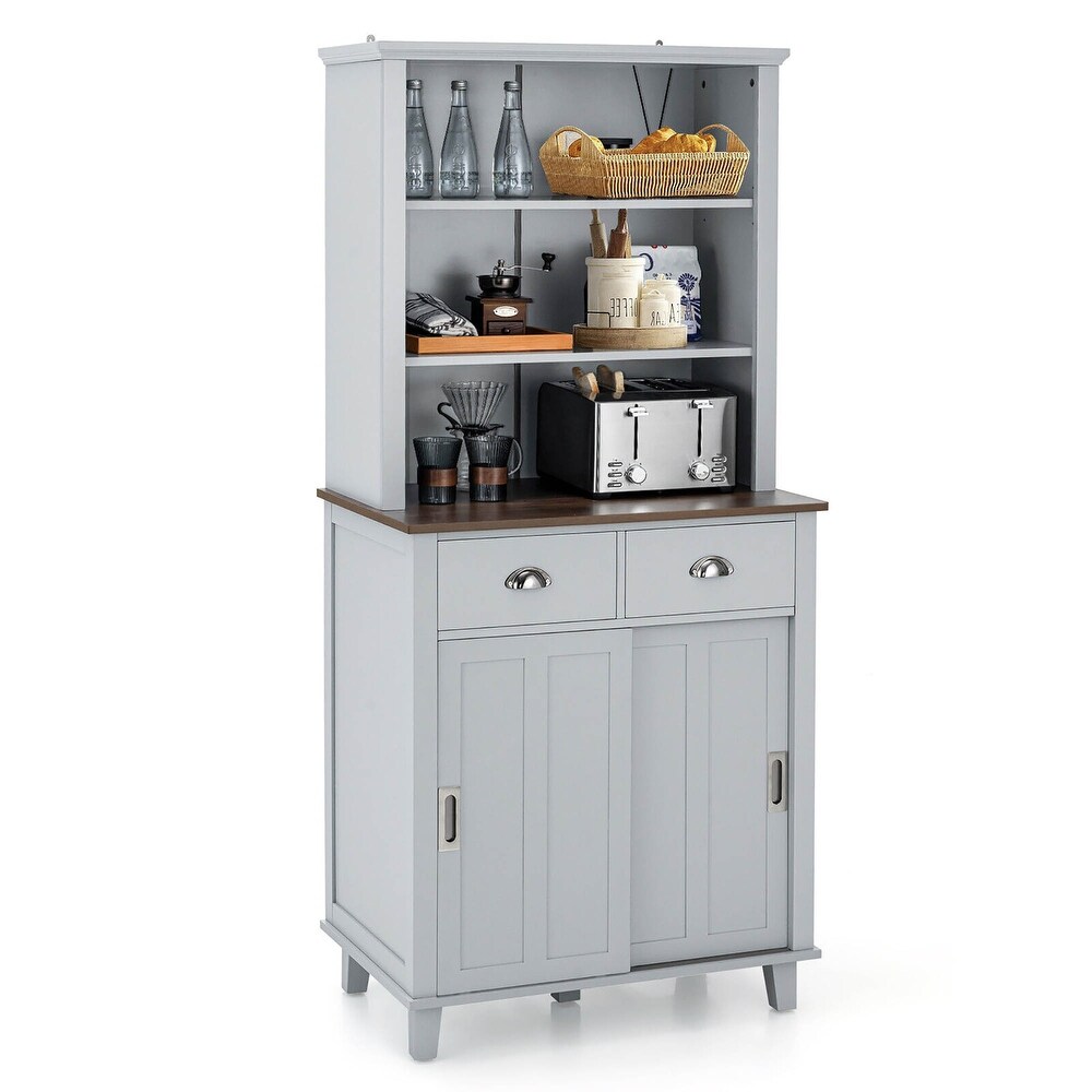 Gymax Freestanding Buffet Hutch Kitchen Pantry Storage Cabinet w/