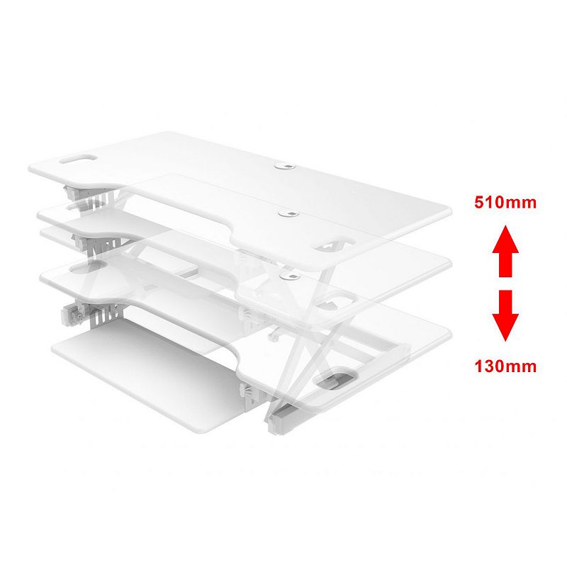 Rocelco 46 Inch Adjustable Standing Desk + Adjustable Triple Monitor Desk Mount