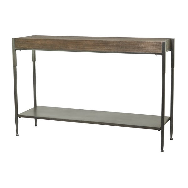 Brown Metal Industrial Console Table - 49 x 14 x 32