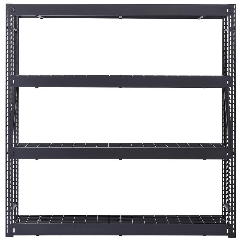 Husky 4-Tier Industrial Duty Steel Freestanding Garage Storage Shelving Unit in Black (77 in. W x 78 in. H x 24 in. D) N2W772478W4B