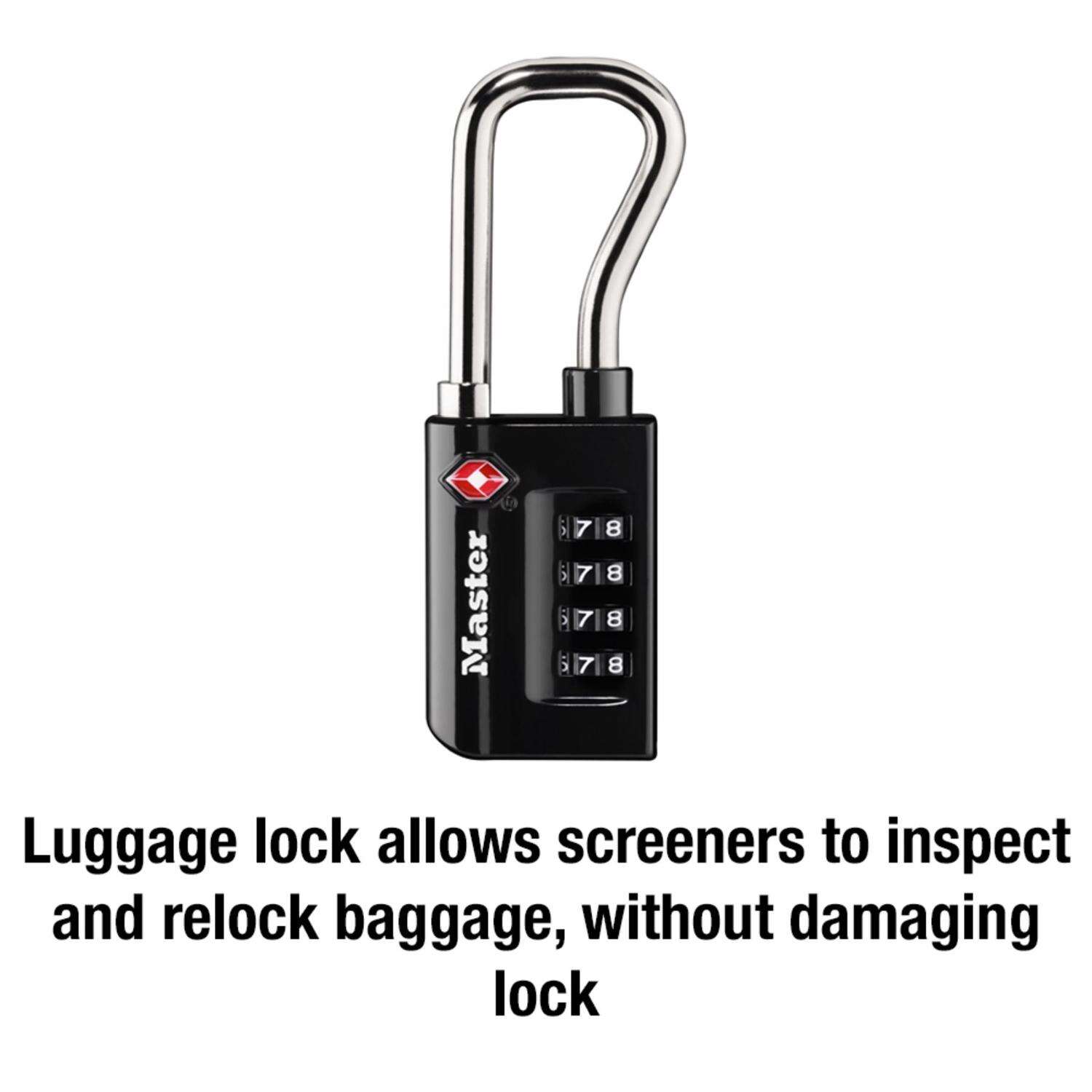 Master Lock 1-5/16 in. W Steel 4-Dial Combination Luggage Lock