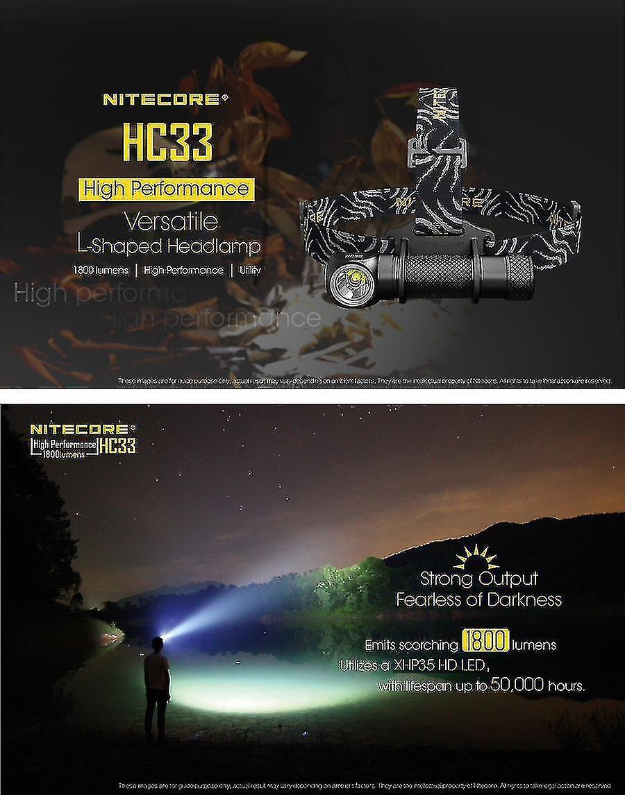 Nitecore Hc33 Xhp35 Hd 1800lumens High Performance L-shaped Led Headlamp Flashlight