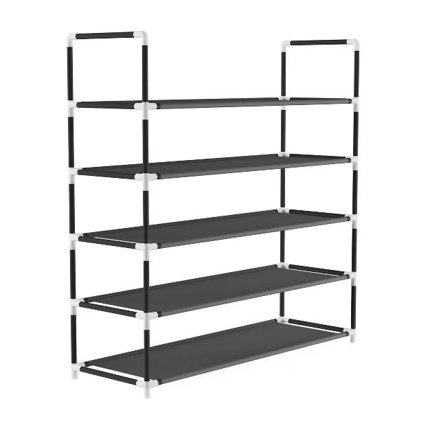 Hastings Home 5 tier Shoe Rack For Storage And Organization Black