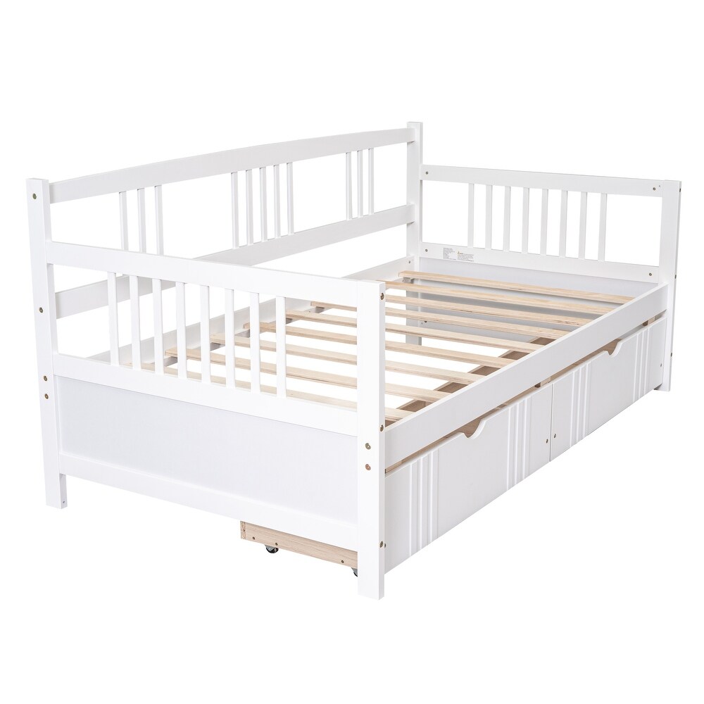 Classic and Stylish Design Twin Size Daybed Wood Bed with Two Drawers