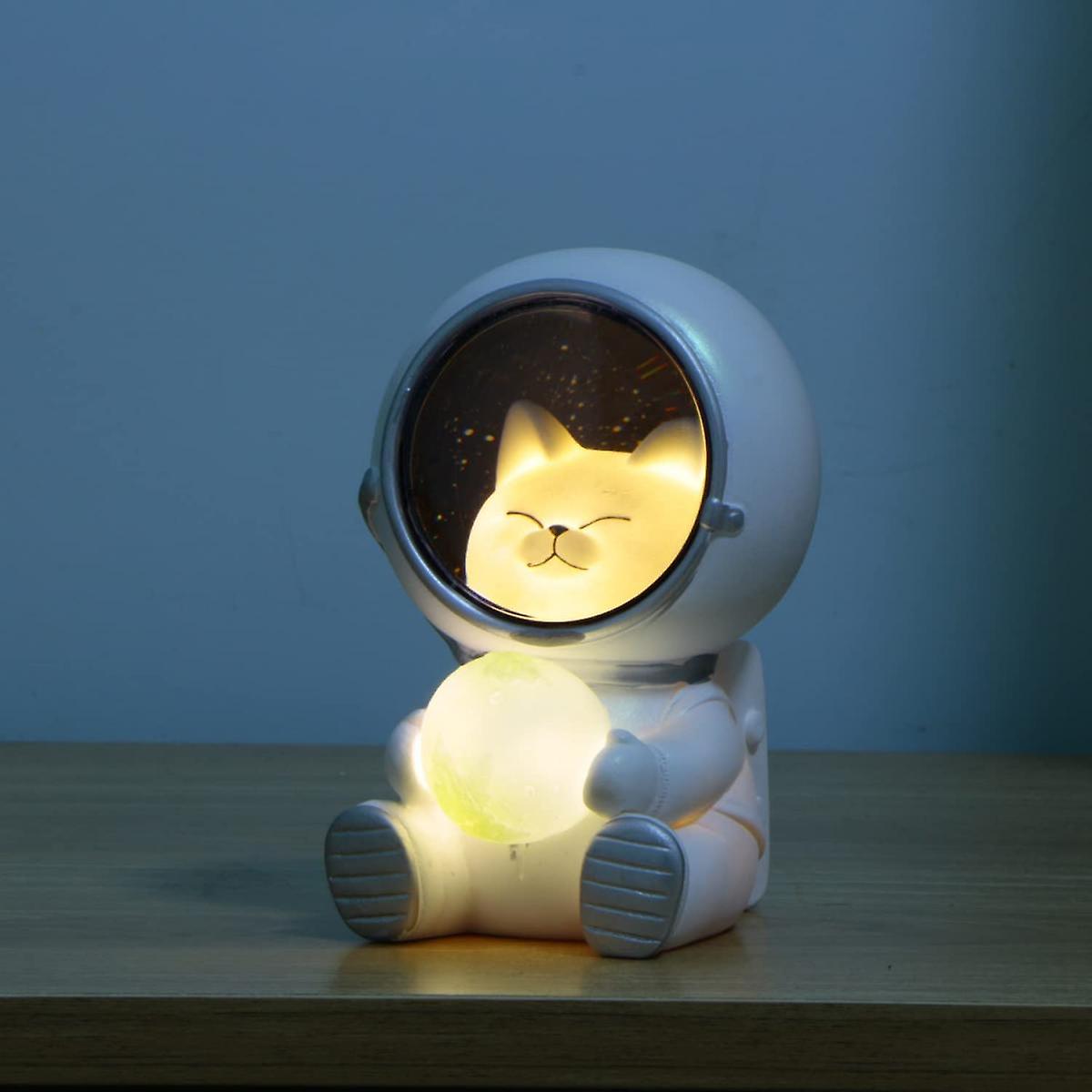 Cute Spaceman Led Night Light Nursery Astronaut Moon Lamps Galaxy Guardian Desktop Decoration Light Birthday Gift (space Cat)