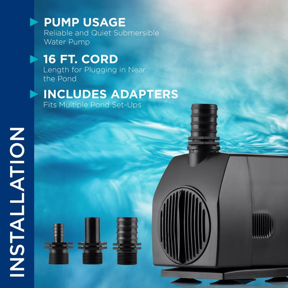 Alpine Corporation Stream Pump 550 GPH with 16 ft. Cord for Ponds, Fountains, and Waterfalls PAD550